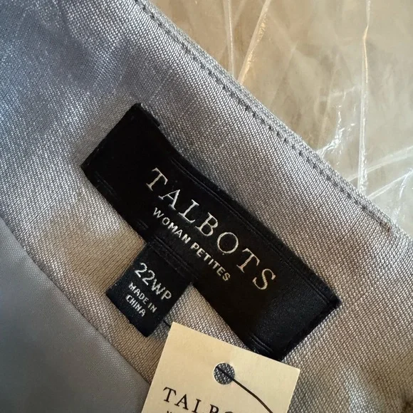 Talbots Elegant Gray Women's Skirt-Size 22w petite BNWT Silk/Wool - Picture 2 of 5